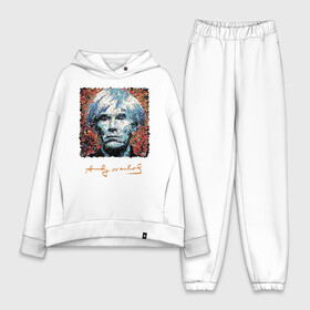 Женский костюм хлопок Oversize с принтом Andy Warhol в Тюмени,  |  | andy warhol | art | legend | pop art | portrait | signature | искусство | легенда | подпись | поп арт | портрет | энди уорхол