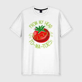 Мужская футболка хлопок Slim с принтом Tomatoes в Тюмени, 92% хлопок, 8% лайкра | приталенный силуэт, круглый вырез ворота, длина до линии бедра, короткий рукав | green | greenpaece | nature | sport | vegan | yoga | веган | вегетарианец | гринпис | еда | животные | жизнь | здоровье | зеленый | йога | мир | овощи | пища | планета | помидор | природа | растение | спорт | тело | фрукты
