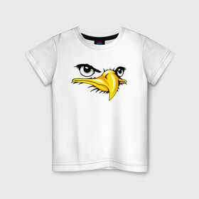 Детская футболка хлопок с принтом Орёл  в Тюмени, 100% хлопок | круглый вырез горловины, полуприлегающий силуэт, длина до линии бедер | eagle | орел | орленок | орлиный взгляд | птица | птичка | хищная птица