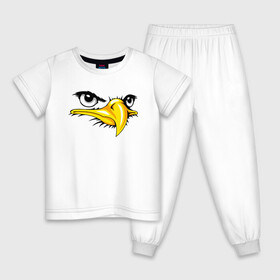 Детская пижама хлопок с принтом Орёл  в Тюмени, 100% хлопок |  брюки и футболка прямого кроя, без карманов, на брюках мягкая резинка на поясе и по низу штанин
 | eagle | орел | орленок | орлиный взгляд | птица | птичка | хищная птица