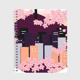 Тетрадь с принтом Seoul Tower With Woodblock в Тюмени, 100% бумага | 48 листов, плотность листов — 60 г/м2, плотность картонной обложки — 250 г/м2. Листы скреплены сбоку удобной пружинной спиралью. Уголки страниц и обложки скругленные. Цвет линий — светло-серый
 | 3racha | bts | bts idol | drake | exid hot pink | ikon | kpop | seoul tower with woodblock style cherry blossoms south korea | sleepy baby wolf | stay gold | кейпоп | корейская музыка | корея | кпоп | поп