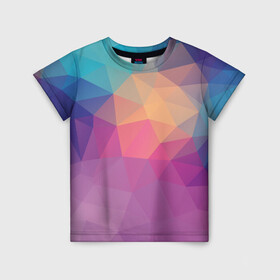 Детская футболка 3D с принтом Цветные полигоны - Градиент в Тюмени, 100% гипоаллергенный полиэфир | прямой крой, круглый вырез горловины, длина до линии бедер, чуть спущенное плечо, ткань немного тянется | color | geometry | gradient | polygon | геометрия | градиент | полигон | цвет