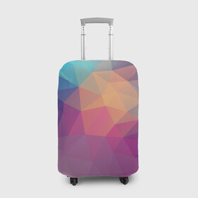 Чехол для чемодана 3D с принтом Цветные полигоны - Градиент в Тюмени, 86% полиэфир, 14% спандекс | двустороннее нанесение принта, прорези для ручек и колес | color | geometry | gradient | polygon | геометрия | градиент | полигон | цвет