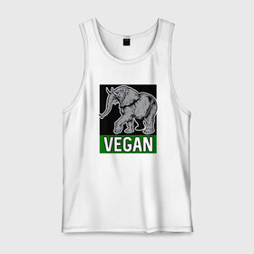 Мужская майка хлопок с принтом Vegan Elephant в Тюмени, 100% хлопок |  | Тематика изображения на принте: elephant | green | greenpaece | nature | sport | vegan | yoga | веган | вегетарианец | гринпис | еда | животные | жизнь | здоровье | зеленый | йога | мир | овощи | пища | планета | природа | растение | слон | спорт | тело | фрукты