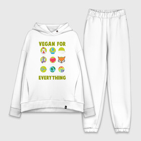 Женский костюм хлопок Oversize с принтом Vegan For Everything в Тюмени,  |  | green | greenpaece | nature | sport | vegan | yoga | веган | вегетарианец | гринпис | еда | животные | жизнь | здоровье | зеленый | йога | мир | овощи | пища | планета | природа | растение | спорт | тело | фрукты