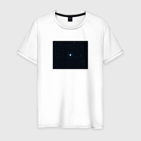 Мужская футболка хлопок с принтом космос в Тюмени, 100% хлопок | прямой крой, круглый вырез горловины, длина до линии бедер, слегка спущенное плечо. | белый | звезды | космос | синий | черный