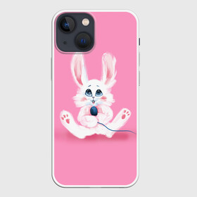 Чехол для iPhone 13 mini с принтом Милый кролик с микрофоном в Тюмени,  |  | актер | выступление | зайчик | заяц | кроле | кролик | микрофон | певец | певица | талант