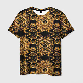 Мужская футболка 3D с принтом классические узоры в Тюмени, 100% полиэфир | прямой крой, круглый вырез горловины, длина до линии бедер | versace | vip | абстракция | версаче | паттерн | текстуры | узоры