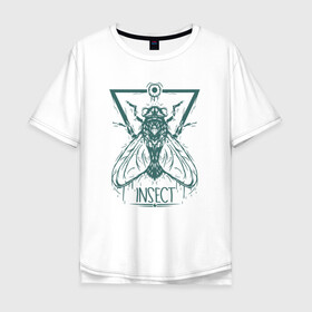 Мужская футболка хлопок Oversize с принтом Насекомое в Тюмени, 100% хлопок | свободный крой, круглый ворот, “спинка” длиннее передней части | insect | арт | вредитель | иллюстрация | муха