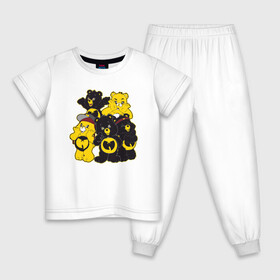 Детская пижама хлопок с принтом Wu-Tang Bears в Тюмени, 100% хлопок |  брюки и футболка прямого кроя, без карманов, на брюках мягкая резинка на поясе и по низу штанин
 | Тематика изображения на принте: black | cream | gza | hip hop | method man | music | new york | odb | old school | rap | rza | wu tang | wu tang clan | аудио | винил | ву тэнг | граффити | диджей | кассета | микрофон | музыка | нью йорк | пластинка | рэп | рэпер | хип хоп