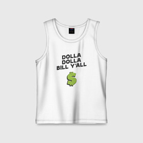 Детская майка хлопок с принтом Dolla Bill Yall в Тюмени,  |  | black | cream | gza | hip hop | method man | music | new york | odb | old school | rap | rza | wu tang | wu tang clan | аудио | винил | ву тэнг | граффити | диджей | кассета | микрофон | музыка | нью йорк | пластинка | рэп | рэпер | хип хоп