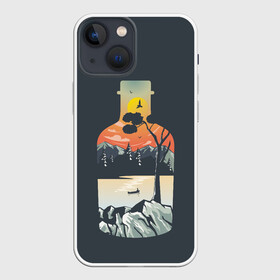 Чехол для iPhone 13 mini с принтом Философия в Тюмени,  |  | бутылка | горы | закат | пейзаж | природа | философия | япония