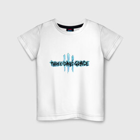 Детская футболка хлопок с принтом Three Days Grace Logo в Тюмени, 100% хлопок | круглый вырез горловины, полуприлегающий силуэт, длина до линии бедер | alternative | metall | music | rock | three days grace | альтернатива | металл | музыка | рок | три дэйс грэйс