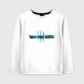 Детский лонгслив хлопок с принтом Three Days Grace Logo в Тюмени, 100% хлопок | круглый вырез горловины, полуприлегающий силуэт, длина до линии бедер | alternative | metall | music | rock | three days grace | альтернатива | металл | музыка | рок | три дэйс грэйс