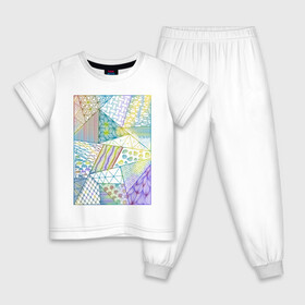 Детская пижама хлопок с принтом Медитативная абстракция в Тюмени, 100% хлопок |  брюки и футболка прямого кроя, без карманов, на брюках мягкая резинка на поясе и по низу штанин
 | абстракция | геометрия | графика | разноцветный | узоры | цветной