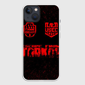 Чехол для iPhone 13 с принтом Escape From Tarkov (logos) в Тюмени,  |  | bear | escape | escape from tarkov | game | tarkov | usec | игра | медведь | побег | побег из таркова | тарков