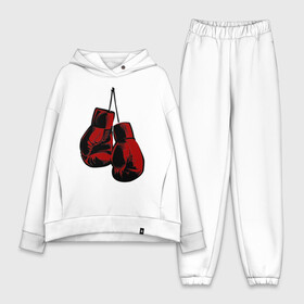 Женский костюм хлопок Oversize с принтом Боксерские перчатки в Тюмени,  |  | boxing | gloves | боевые искусства | бокс | день бокса | спорт
