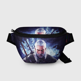 Поясная сумка 3D с принтом THE WITCHER / GERALT OF RIVIA в Тюмени, 100% полиэстер | плотная ткань, ремень с регулируемой длиной, внутри несколько карманов для мелочей, основное отделение и карман с обратной стороны сумки застегиваются на молнию | the witcher | ведьмак | геральт | зе витчер | игра | компьютерная игра