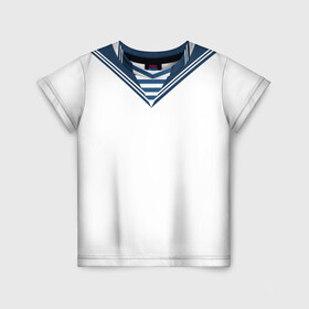 Детская футболка 3D с принтом Матроска парадная ВМФ в Тюмени, 100% гипоаллергенный полиэфир | прямой крой, круглый вырез горловины, длина до линии бедер, чуть спущенное плечо, ткань немного тянется | вмф | военная форма | день флота | матроска
