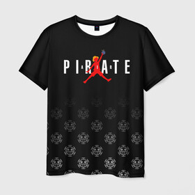 Мужская футболка 3D с принтом PIRATE AIR One Piece в Тюмени, 100% полиэфир | прямой крой, круглый вырез горловины, длина до линии бедер | anime | manga | monkey d. luffy | one piece | аниме | баскетбол | баскетболист | большой куш | ван пис | вон пис | джордан | капитан | король пиратов | лого | логотип | луси | луфи | луффи | манга | манки д. луффи | мугивара