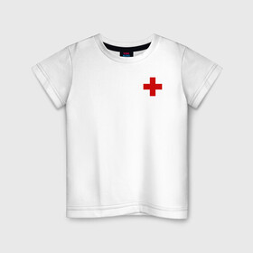 Детская футболка хлопок с принтом Hospital (Classic) в Тюмени, 100% хлопок | круглый вырез горловины, полуприлегающий силуэт, длина до линии бедер | Тематика изображения на принте: hospital | больница | врач | госпиталь | доктор | крест | медицина