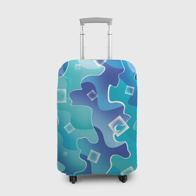 Чехол для чемодана 3D с принтом Вода со льдом в Тюмени, 86% полиэфир, 14% спандекс | двустороннее нанесение принта, прорези для ручек и колес | абстракция | вода | геометрия | зеленый | лед | напитки | паттерн | природа | холодный