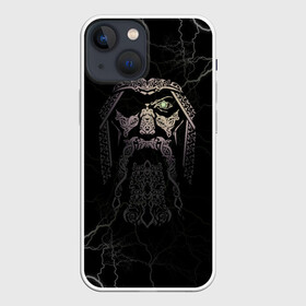 Чехол для iPhone 13 mini с принтом Odin в Тюмени,  |  | odin | odinn | see you in valhalla | бог один | вальхала | вальхалла | викинг | викинги | всеотец | до встречи в вальхалле | кельт | кельтский узор | лик | лицо одина | один | перун | символ | символ викингов