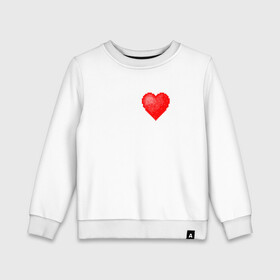 Детский свитшот хлопок с принтом Пиксельное Сердце в Тюмени, 100% хлопок | круглый вырез горловины, эластичные манжеты, пояс и воротник | Тематика изображения на принте: любовь | пиксели | пиксельное сердце | пиксельный рисунок | рисунок | сердце