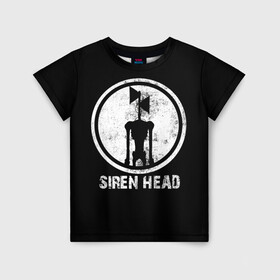 Детская футболка 3D с принтом СИРЕНОГОЛОВЫЙ ЧБ в Тюмени, 100% гипоаллергенный полиэфир | прямой крой, круглый вырез горловины, длина до линии бедер, чуть спущенное плечо, ткань немного тянется | siren head | игра | монстр | сиреноголовый | существо | хоррор