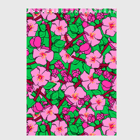 Скетчбук с принтом Цветы Сакуры, Sakura в Тюмени, 100% бумага
 | 48 листов, плотность листов — 100 г/м2, плотность картонной обложки — 250 г/м2. Листы скреплены сверху удобной пружинной спиралью | cherry | flowers | japan | pink | sakura | summer | азия | бутоны | вишня | девушкам | деревья | лепестки | лето | листья | нарисованные цветы | природа | розовые цветы | сад | сакура | сакура вишня | сакура цветок