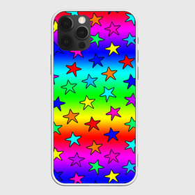 Чехол для iPhone 12 Pro Max с принтом Радужные звезды в Тюмени, Силикон |  | baby | children | girl | gradient | kids | neon | rainbow | space | stars | градиент | девчачие | девчачье | детские | детский рисунок | звездочки | звезды | космос | красочные | малышам | неоновые | ночные | радуга | разноцветные