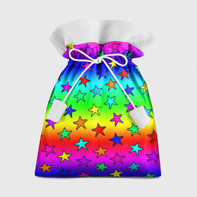 Подарочный 3D мешок с принтом Радужные звезды в Тюмени, 100% полиэстер | Размер: 29*39 см | baby | children | girl | gradient | kids | neon | rainbow | space | stars | градиент | девчачие | девчачье | детские | детский рисунок | звездочки | звезды | космос | красочные | малышам | неоновые | ночные | радуга | разноцветные