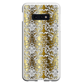 Чехол для Samsung S10E с принтом gold & white в Тюмени, Силикон | Область печати: задняя сторона чехла, без боковых панелей | versace | абстракция | версаче | золотые узоры | паттерн | текстуры | узоры
