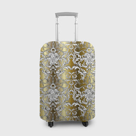 Чехол для чемодана 3D с принтом gold & white в Тюмени, 86% полиэфир, 14% спандекс | двустороннее нанесение принта, прорези для ручек и колес | versace | абстракция | версаче | золотые узоры | паттерн | текстуры | узоры