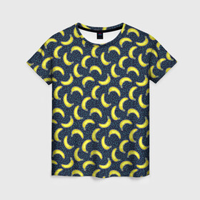Женская футболка 3D с принтом Бананы в Тюмени, 100% полиэфир ( синтетическое хлопкоподобное полотно) | прямой крой, круглый вырез горловины, длина до линии бедер | абстракция | банан | бананы | лето | паттерн | текстуры | узоры | фрукты