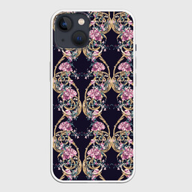 Чехол для iPhone 13 с принтом узор из цветов в Тюмени,  |  | абстракция | алые цветы | паттерн | текстуры | узоры | цветочки | цветы