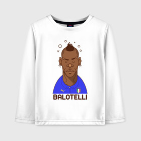 Детский лонгслив хлопок с принтом Balotelli в Тюмени, 100% хлопок | круглый вырез горловины, полуприлегающий силуэт, длина до линии бедер | Тематика изображения на принте: balotelli | football | forza | italia | italy | milan | rome | sport | балотелли | гол | евро | европа | италия | итальянец | кубок | манчини | милан | рим | спорт | тренер | турист | фанат | футбол | футболист | чемпион