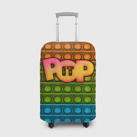 Чехол для чемодана 3D с принтом POP it ПУПЫРКА в Тюмени, 86% полиэфир, 14% спандекс | двустороннее нанесение принта, прорези для ручек и колес | pop it | антистресс | игрушка | поп ит | пузырчатая плёнка | пупырка