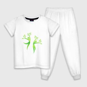 Детская пижама хлопок с принтом Мы вместе в Тюмени, 100% хлопок |  брюки и футболка прямого кроя, без карманов, на брюках мягкая резинка на поясе и по низу штанин
 | Тематика изображения на принте: гармония | гармония с природой | дерево | люди | планета | растения | чистая планета | экология