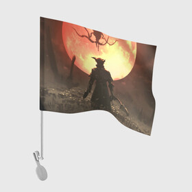 Флаг для автомобиля с принтом Странник в Тюмени, 100% полиэстер | Размер: 30*21 см | bloodborne | game | games | бладборн | игра | игры | соулс