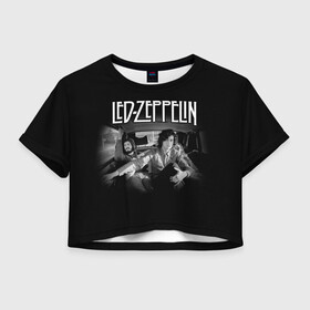 Женская футболка Crop-top 3D с принтом Led Zeppelin в Тюмени, 100% полиэстер | круглая горловина, длина футболки до линии талии, рукава с отворотами | british | england | folk | hardcore | hardrock | led zeppelin | metal | music | punk | retro | rock | usa | гранж | джимми пейдж | лед цеппелин | метал | музыка | панк | ретро | роберт плант | рок | сша | фолк