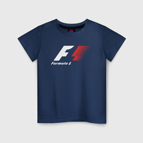 Детская футболка хлопок с принтом Formula 1 в Тюмени, 100% хлопок | круглый вырез горловины, полуприлегающий силуэт, длина до линии бедер | f1 | formula 1 | racing | болиды | гонки | логотип | старый логотип | формула 1