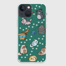 Чехол для iPhone 13 mini с принтом Котики в Тюмени,  |  | детский мультфильм | животные | звери | котики | кошки | мультфильм | смешные животные | смешные котики