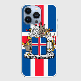 Чехол для iPhone 13 Pro с принтом Флаг и Герб Исландии в Тюмени,  |  | бык | герб | грифон | дракон | исландии | исландия | коровы | красный | линии | орел | пастух | синий | флаг
