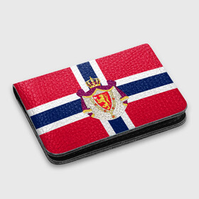 Картхолдер с принтом с принтом Норвегия | Флаг и герб Норвегии в Тюмени, натуральная матовая кожа | размер 7,3 х 10 см; кардхолдер имеет 4 кармана для карт; | герб | герб норвегии | корона | красный | лев | линии | норвегии | норвегия | синий | топор | флаг | флаг норвегии | щит