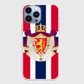 Чехол для iPhone 13 Pro Max с принтом Норвегия | Флаг и герб Норвегии в Тюмени,  |  | герб | герб норвегии | корона | красный | лев | линии | норвегии | норвегия | синий | топор | флаг | флаг норвегии | щит
