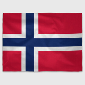 Плед 3D с принтом Норвегия | Флаг Норвегии в Тюмени, 100% полиэстер | закругленные углы, все края обработаны. Ткань не мнется и не растягивается | красный | линии | норвегии | норвегия | синий | флаг | флаг норвегии