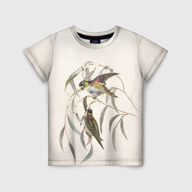 Детская футболка 3D с принтом Ретро птицы в Тюмени, 100% гипоаллергенный полиэфир | прямой крой, круглый вырез горловины, длина до линии бедер, чуть спущенное плечо, ткань немного тянется | birds | love | retro | любовь | пара | птицы | ретро