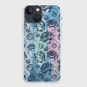 Чехол для iPhone 13 mini с принтом Темные розы   в стиле Гранж в Тюмени,  |  | grunge | вампирский | гранж | графика | графический | потертый | розочки | розы | темные | темный | цветочки | цветы