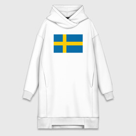 Платье-худи хлопок с принтом Швеция | Флаг Швеции в Тюмени,  |  | герб | желтый | знак | линии | прямоугольник | символика | синий | флаг | швеции | швеция